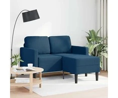 2-vietė sofa su L formos mėlynu 125 cm audiniu
