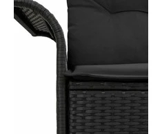 Sodo sofa su pagalve Juoda 141 x 62 x 69cm poliratanas