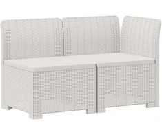 2-Vietis Sodo Sofas, Atrodo kaip Ratano PP Balta