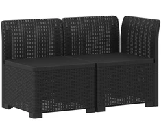 2-Vietis Sodo Sofas su Pagalvėlėmis, Atrodo kaip Ratano PP