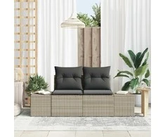 Sodo sofa su pagalve Pilka 184 x 62 x 69 cm poliratanas