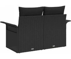 Sodo sofa su pagalve Juoda 141 x 62 x 69cm poliratanas