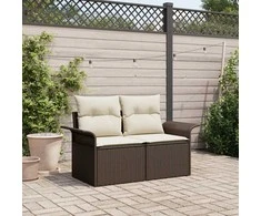 Sodo sofa su pagalve Ruda 141 x 62 x 69cm poliratanas