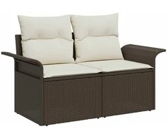 Sodo sofa su pagalve Ruda 141 x 62 x 69cm poliratanas