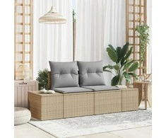 Sodo sofa su pagalve Smėlio 184 x 62 x 69 cm poliratanas