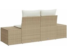 Sodo sofa su pagalve Smėlio 184 x 62 x 69 cm poliratanas
