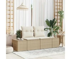 Sodo sofa su pagalve Smėlio 184 x 62 x 69 cm poliratanas