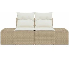 Sodo sofa su pagalve Smėlio 184 x 62 x 69 cm poliratanas