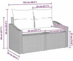 Sodo sofa su pagalve su saugykla 123 x 62 x 69 cm poliratanas