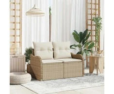 Sodo sofa su pagalve Smėlio 121 x 62 x 69cm poliratanas