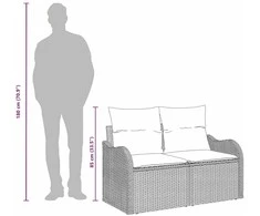 Sodo sofa su pagalve Smėlio 121 x 62 x 69cm poliratanas
