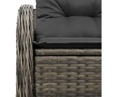 Sodo sofa su pagalve Pilka 121 x 62 x 69cm poliratanas