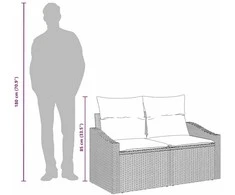 Sodo sofa su pagalve 123 x 62 x 69 cm poliratanas