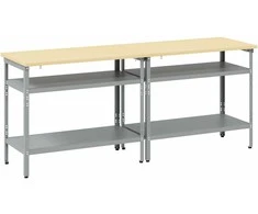 Darbastalio komplektas 2 pcs Bežinė ir pilka 200 x 55 x 85 cm