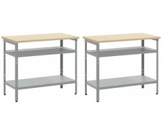 Darbastalio komplektas 2 pcs Bežinė ir pilka 200 x 55 x 85 cm
