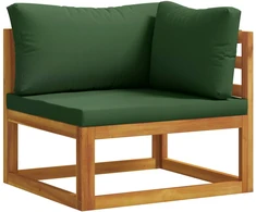 2 vnt. Kampinė sofa su pagalvėlėmis Kietos akacijos mediena