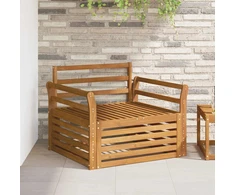 2 vnt. Lauko sofa Natūrali