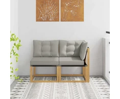 2 vnt. Lauko vidurinė ir kampinė sofa Balta