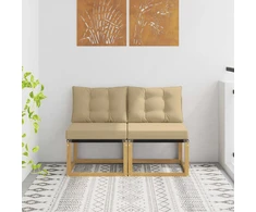 2 vnt. Lauko Vidurinis Sofa Balta
