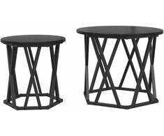 Šoninis stalas 2 pcs Juodas ąžuolas