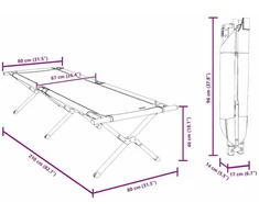 Sulankstoma Kempingo Lova 2 pcs Žalia 210 x 80 x 46 cm