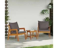 Lauko baldų komplektas Bistro komplektas su pagalve 3 pcs Ruda Kietos akacijos mediena