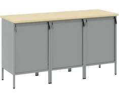 Darbo spinta su stalčių 3 vnt. Juoda ir pilka 150 x 55 x 85 cm