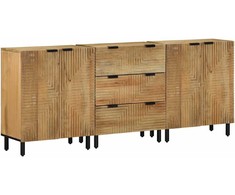 3 dalių indauja ruda 60x33x75 cm medžio masyvo mango