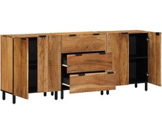 Šoninė spintelė 3 vnt. 180 x 33 x 75 cm Kietos akacijos mediena