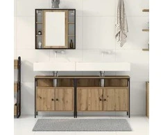 4Housedesign Vonios spintelės 3 vnt. Ruda 80 x 30 x 60 cm Apdirbta mediena