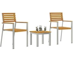 Lauko baldų komplektas Sodo valgomojo komplektas 3 pcs Ruda Kietos akacijos mediena