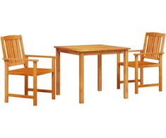 Lauko baldų komplektas Sodo valgomojo komplektas 3 pcs Ruda Kietos akacijos mediena