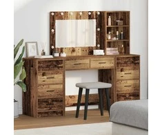 Makiažo stalas 3 pcs Ruda 40 x 41 x 135 cm Apdirbta mediena
