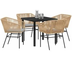 Sodo valgomojo komplektas su pagalve 5 pcs Ruda