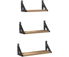 Sieninė lentyna Tvirtinamas prie sienos 3 pcs Dūminis ąžuolas