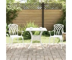 Sodo stalo komplektas 3 pcs Balta Liejamasis aliuminis