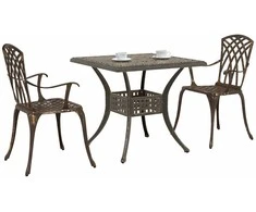 Sodo stalo komplektas 3 pcs Bronzinė Liejamasis aliuminis