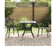 Sodo stalo komplektas 3 pcs Juoda Liejamasis aliuminis