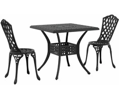 Sodo stalo komplektas 3 pcs Juoda Liejamasis aliuminis