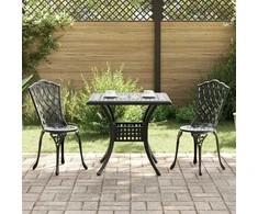 Sodo stalo komplektas 3 pcs Juoda Liejamasis aliuminis