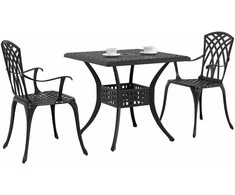 Sodo stalo komplektas 3 pcs Juoda Liejamasis aliuminis