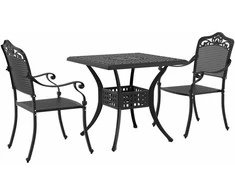 Sodo stalo komplektas 3 pcs Juoda Liejamasis aliuminis