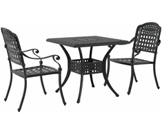 Sodo stalo komplektas 3 pcs Juoda Liejamasis aliuminis