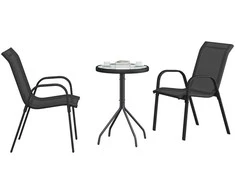 Lauko baldų komplektas Sodo Bistro Rinkinys 3 pcs Juoda Plienas