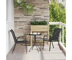 Lauko baldų komplektas Sodo Bistro Rinkinys 3 pcs Juoda Plienas