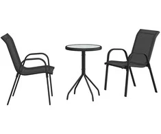 Lauko baldų komplektas Sodo Bistro Rinkinys 3 pcs Juoda Plienas