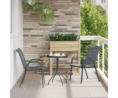 Lauko baldų komplektas Sodo Bistro Rinkinys 3 pcs Pilka Plienas
