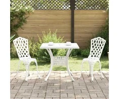 Sodo stalo komplektas 3 pcs Balta Liejamasis aliuminis