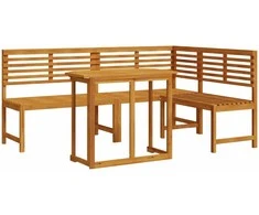 Lauko baldų komplektas Sodo suolelių komplektas 3 pcs Ruda Kietos akacijos mediena