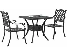 Sodo stalo komplektas 3 pcs Juoda Liejamasis aliuminis
